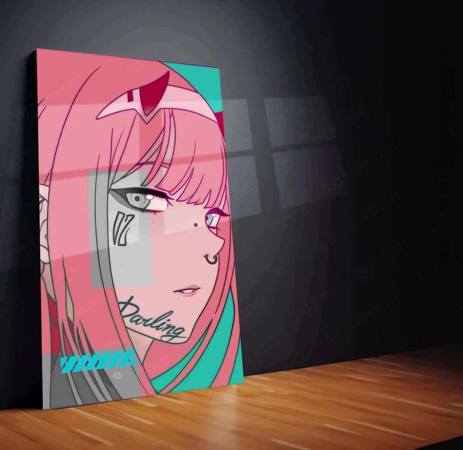 Zero Two Metal Poster – Darling in the Franxx Anime Wall Art - TURTLEWINGS