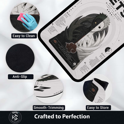 Naruto Zetsu Anime Character Flat Rug | Black & White Zetsu Akatsuki Art Flat Rug | Premium Anime Gaming Room Floor Decor