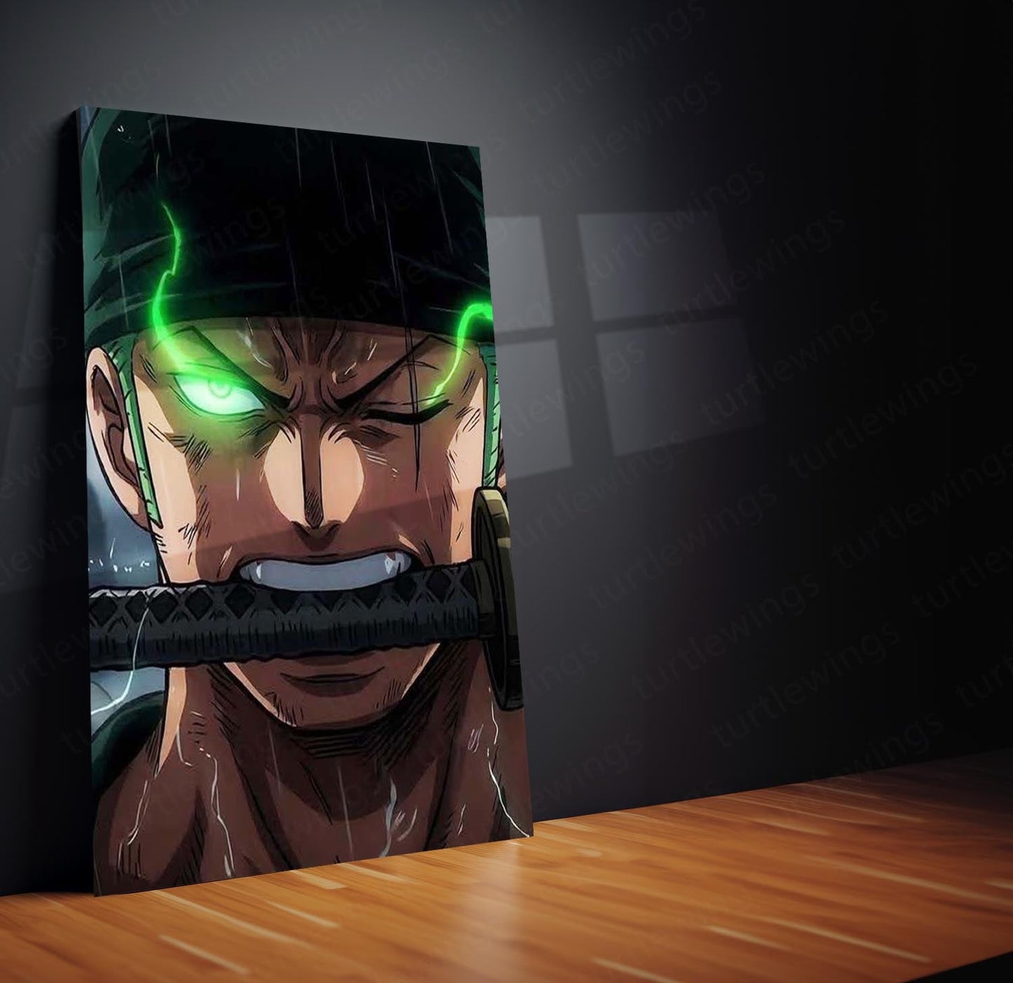 Anime Metal Poster Set of 3 | Roronoa Zoro Demon Aura Triptych Wall Art