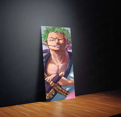 Roronoa Zoro Metal Poster Set of 5 – Split Wall Art | One Piece Swordsman Edition | Anime Metal Frame Collection - TURTLEWINGS