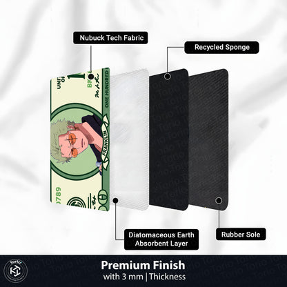 Roronoa Zoro Money Note Flat Rug | One Piece Anime Dollar Bill Inspired Bedroom Flat Rug for Gaming Room & Otaku Decor